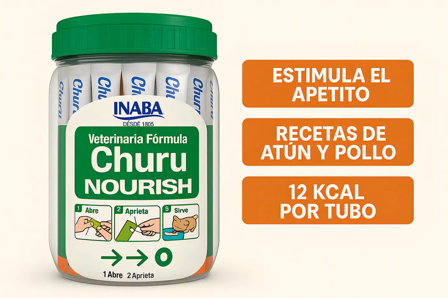 Churu Inaba Tubos Nourish Estimulante del Apetito para Gatos 700 Kg Pack x50 3