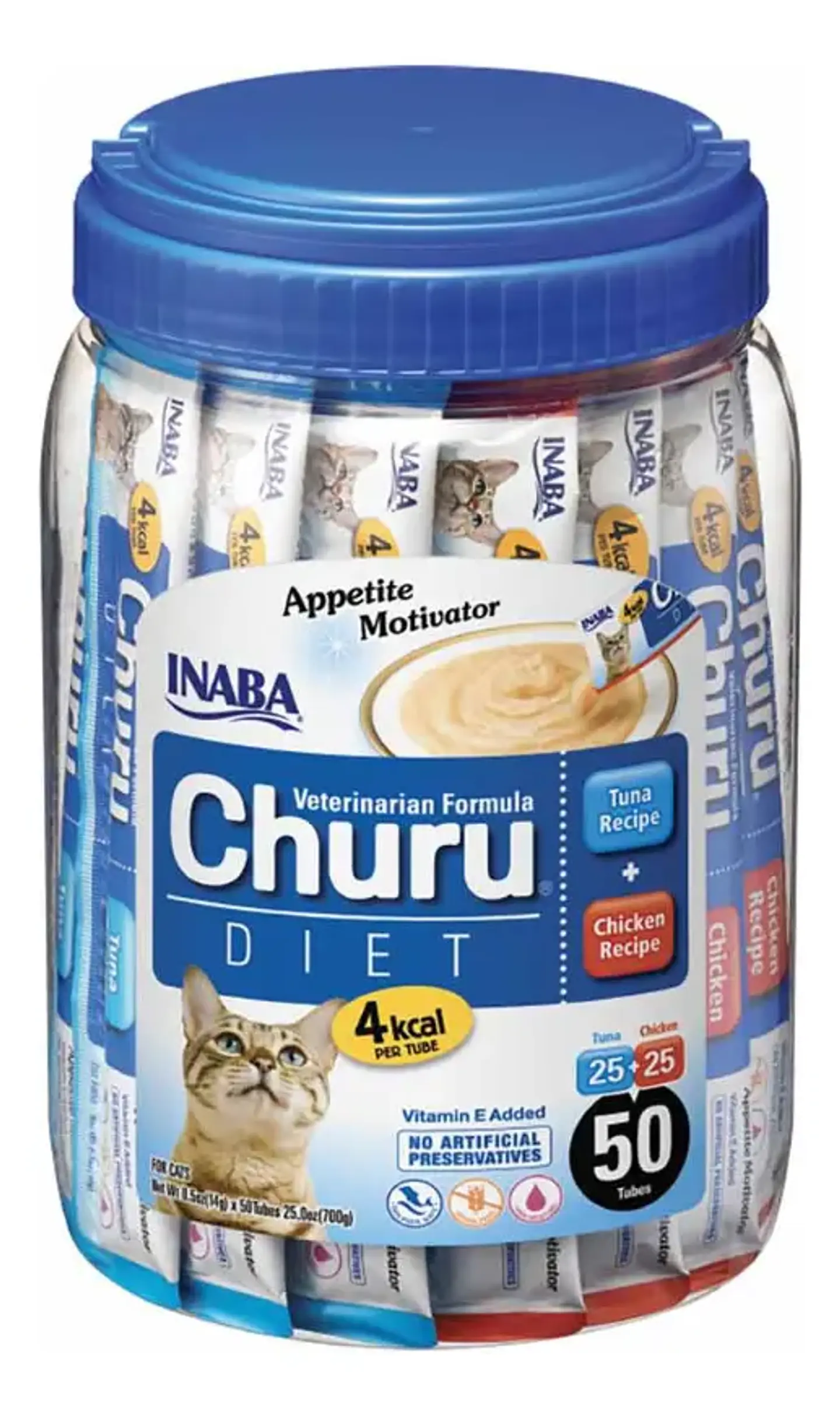 Churu Diet Inaba Snack Cremoso para Gatos Sabor Pollo y Atún Und 1.5 Kg Pack x50 1