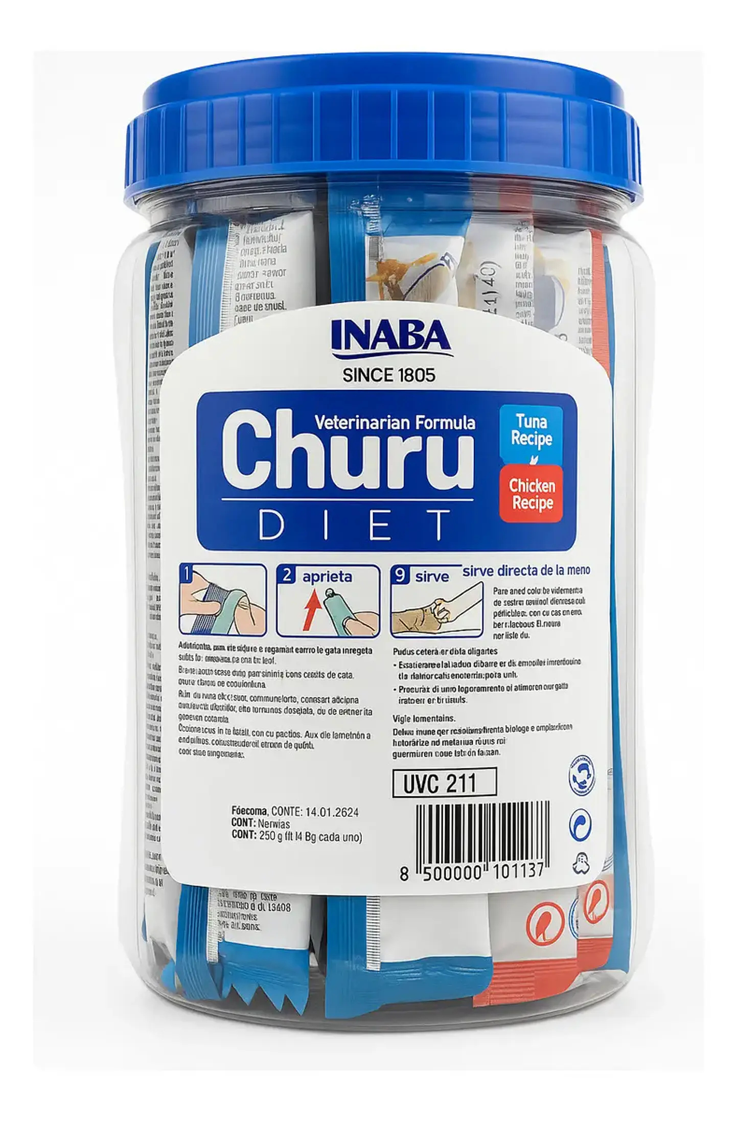 Churu Diet Inaba Snack Cremoso para Gatos Sabor Pollo y Atún Und 1.5 Kg Pack x50 2