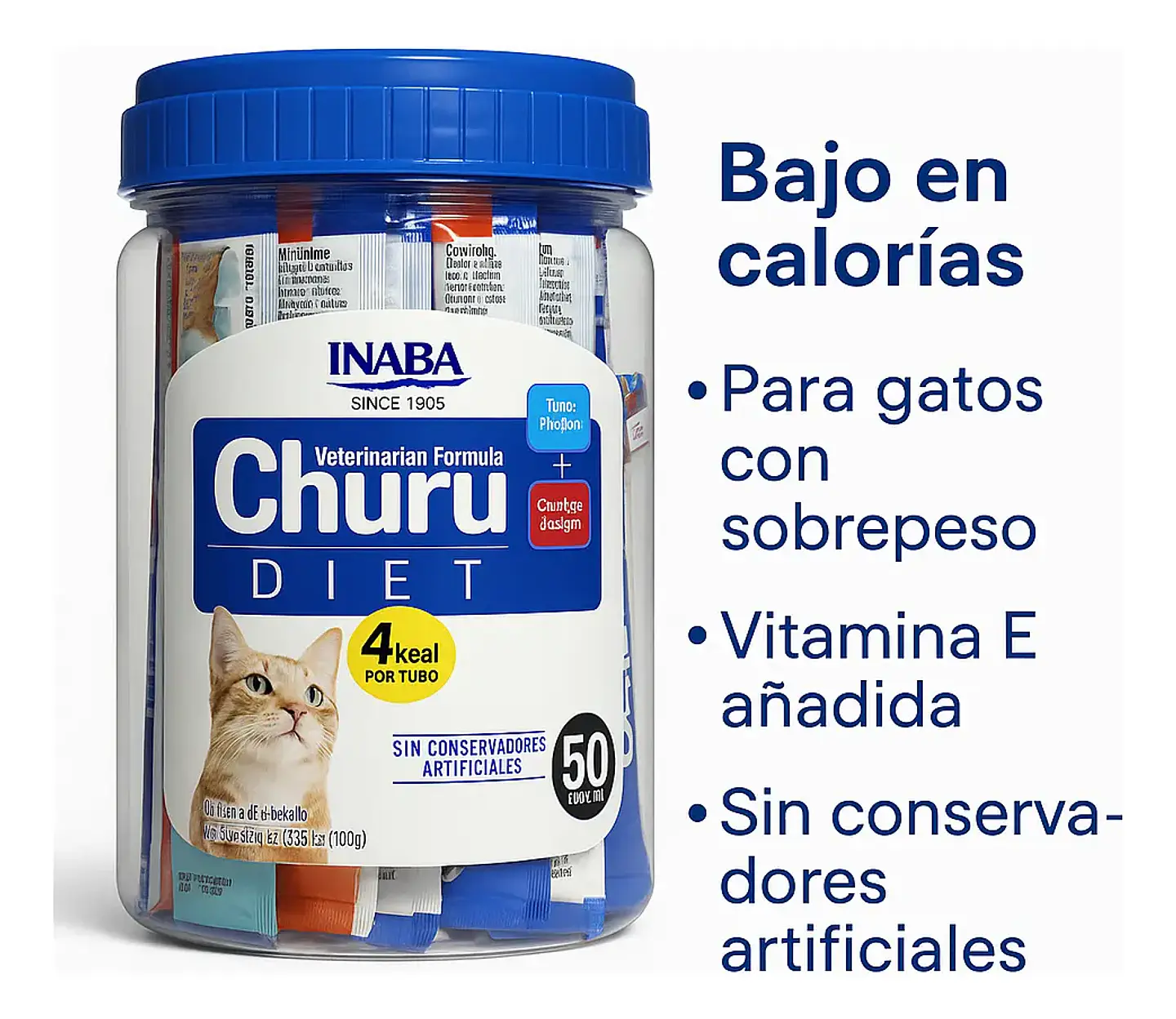Churu Diet Inaba Snack Cremoso para Gatos Sabor Pollo y Atún Und 1.5 Kg Pack x50 4