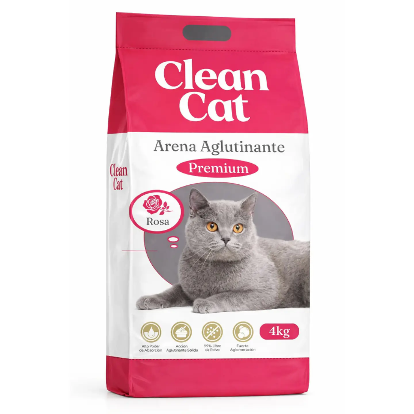 Clean Cat Arena para Gatos Olor Rosas 4 Kg 1