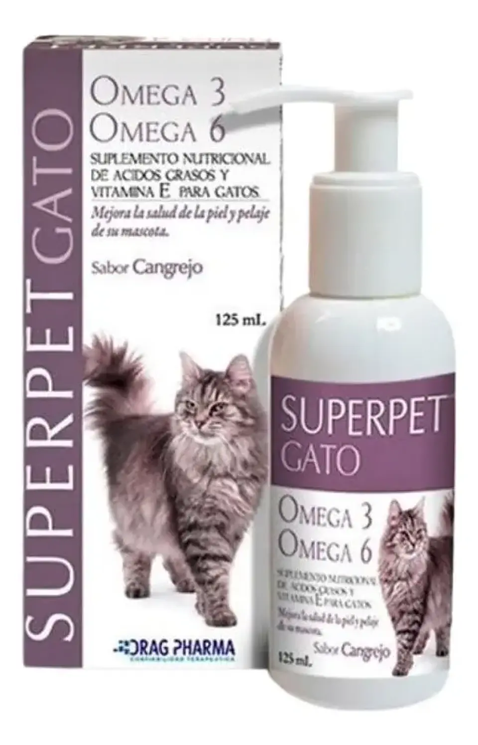 Superpet Drag Pharma Suplemento Nutricional Omega 3 y 6 Gato 125 ml 1