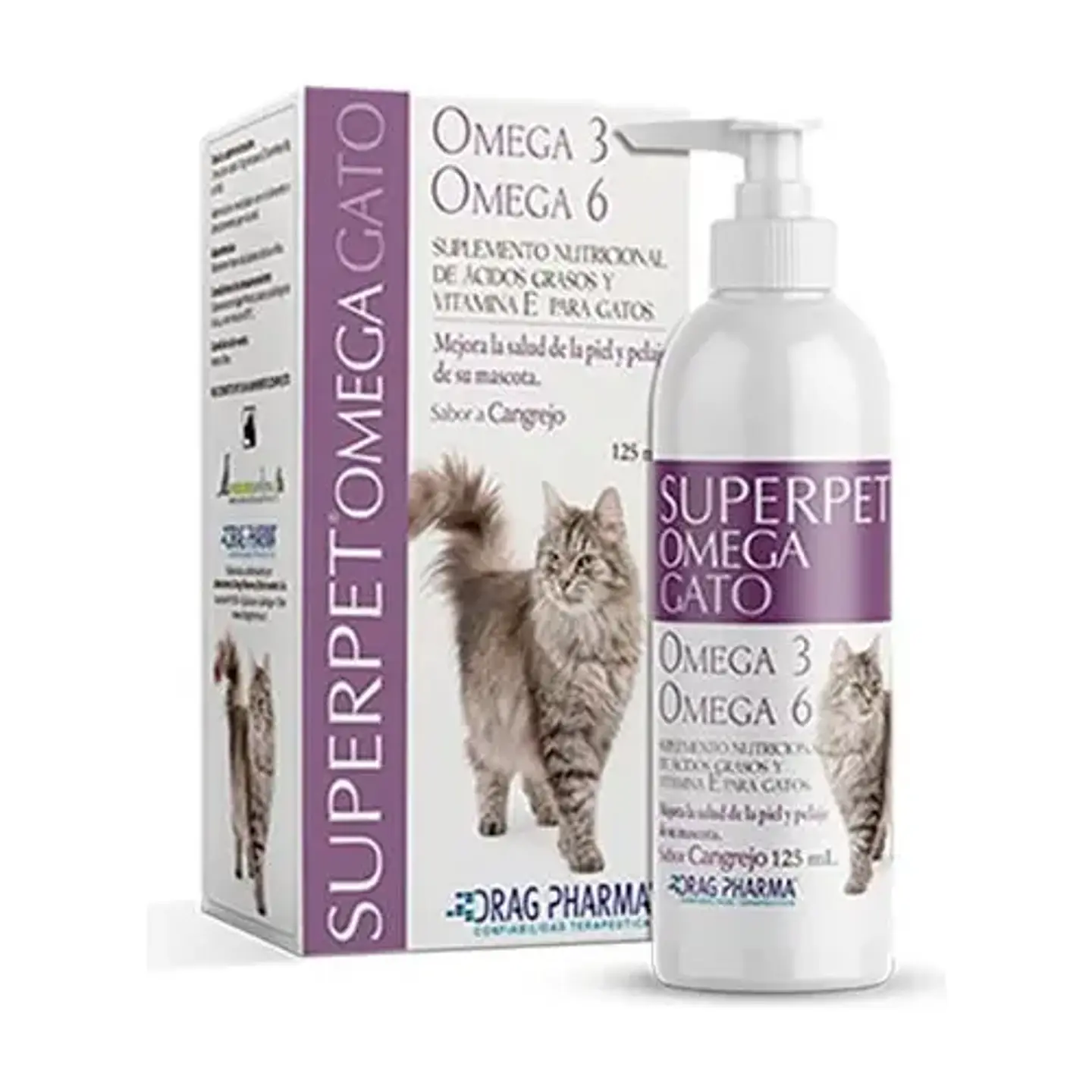 Superpet Drag Pharma Suplemento Nutricional Omega 3 y 6 Gato 125 ml 3