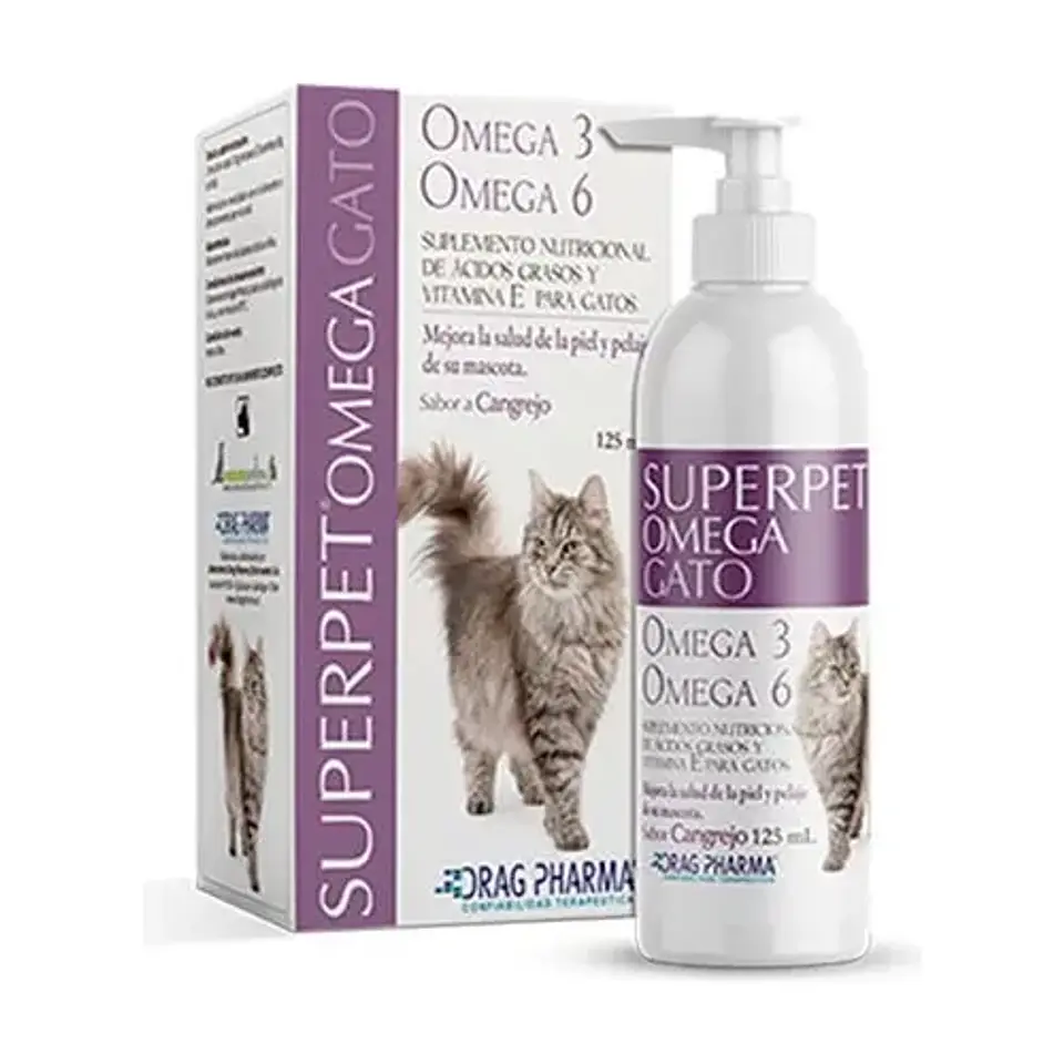 Superpet Drag Pharma Suplemento Nutricional Omega 3 y 6 Gato 125 ml 3