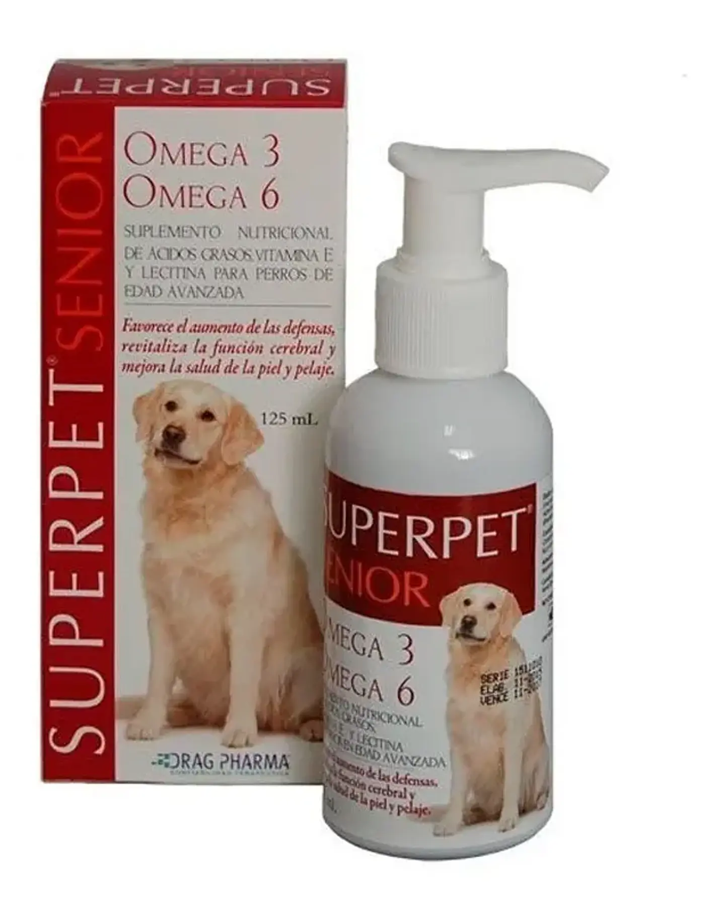 Superpet Drag Pharma Suplemento Nutricional Omega 3 y 6 Perro Senior 125 ml 1