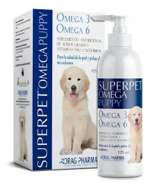 Superpet Drag Pharma Suplemento Nutricional Aceite Omega 3 y 6 Para Cachorros 125 m