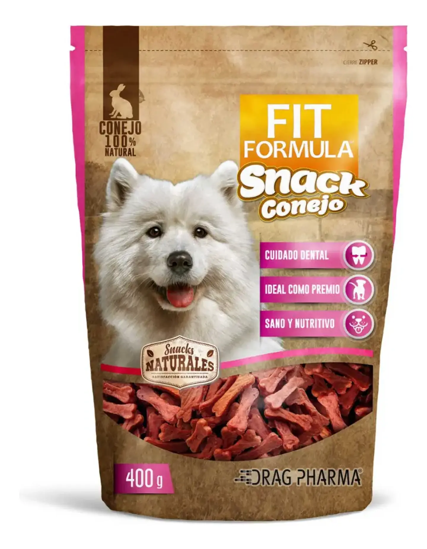 Fit Formula Drag Pharma Snack de Conejo Para Perros 400 g 1