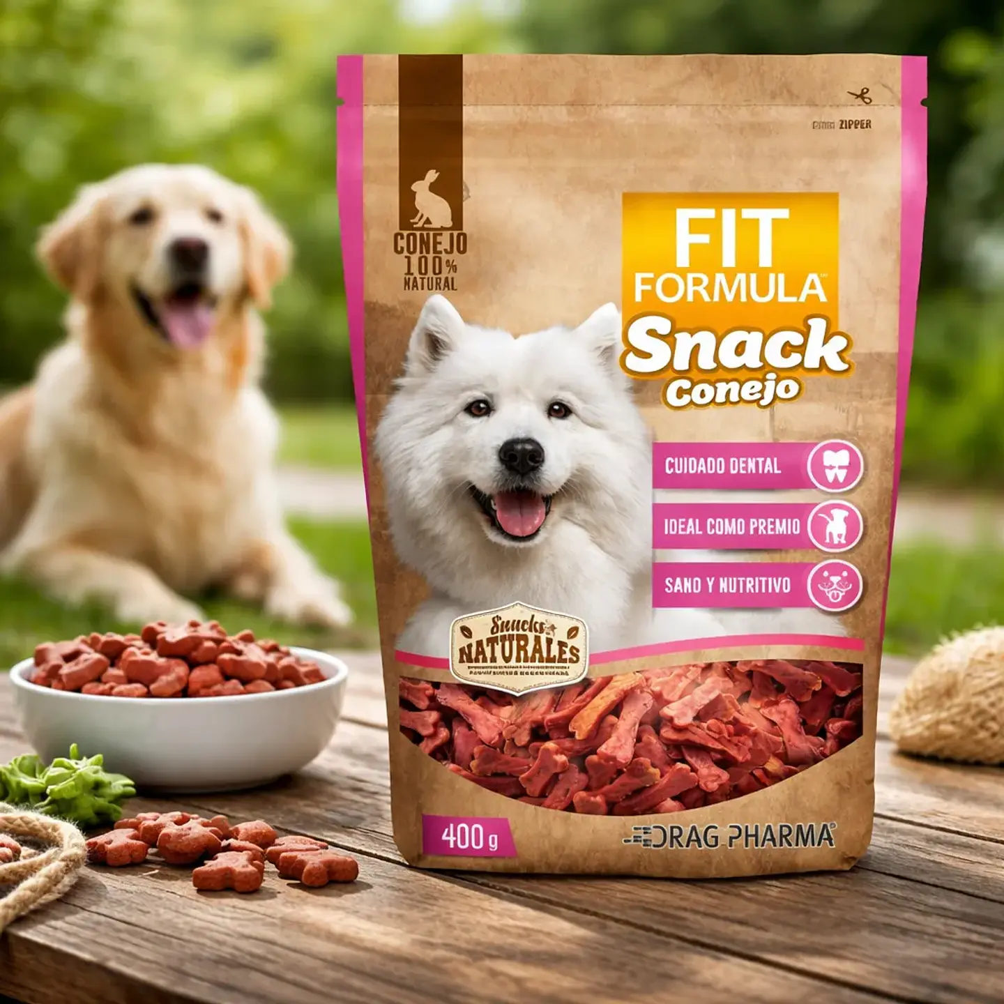 Fit Formula Drag Pharma Snack de Conejo Para Perros 400 g 2