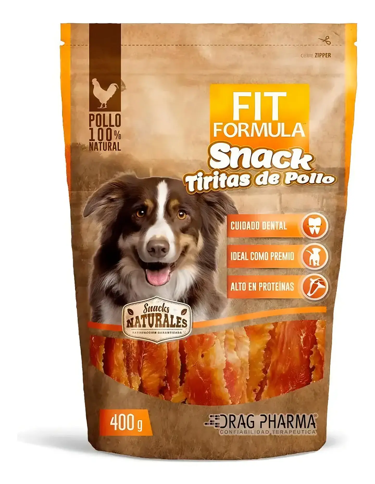 Fit Formula Drag Pharma Para Perros Tiras de Pollo Deshidratado 400gr 2