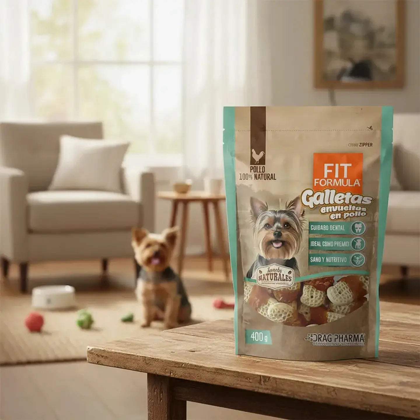 Fit Formula Drag Pharma Galletas Envueltas en Pollo Para Perros 400 g 3
