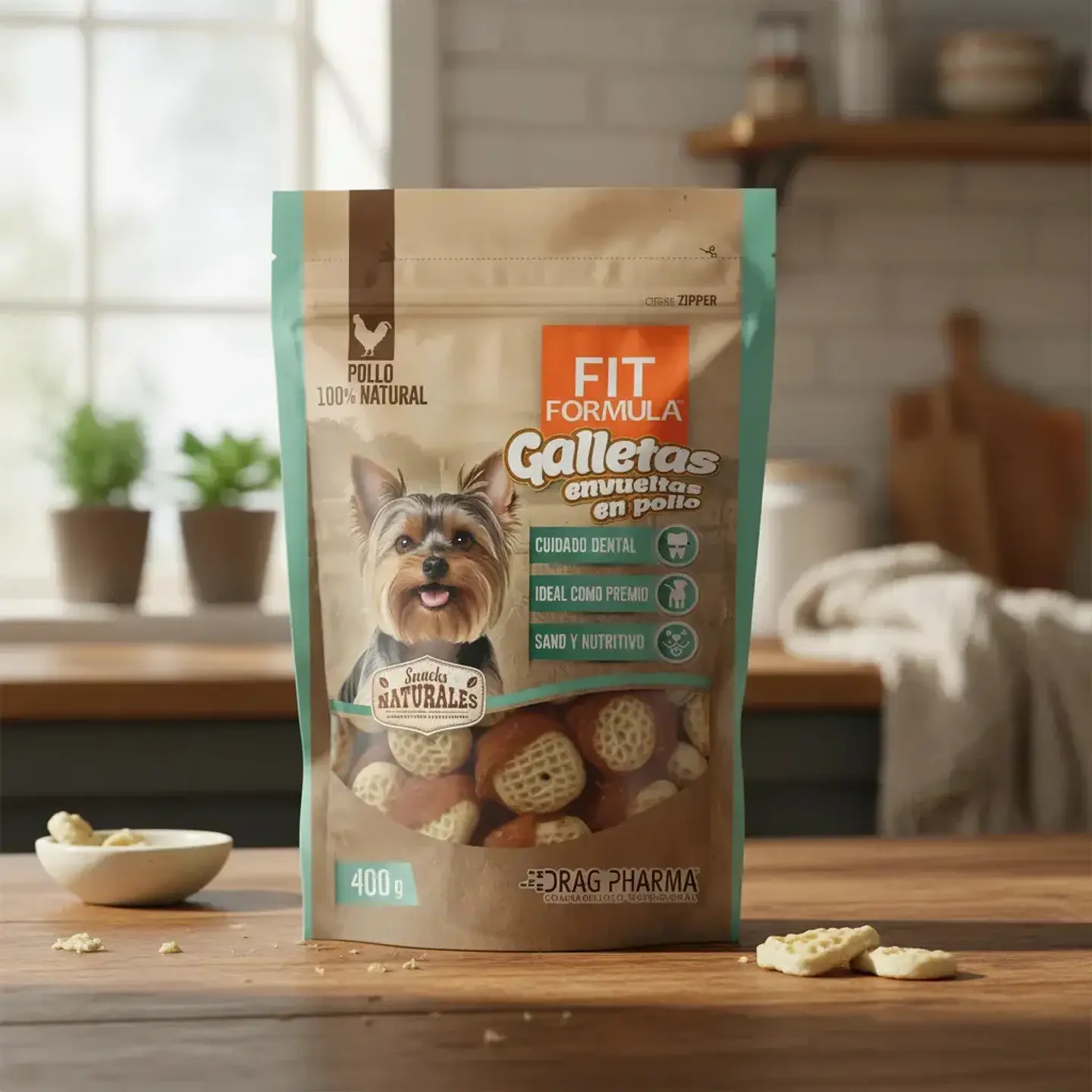 Fit Formula Drag Pharma Galletas Envueltas en Pollo Para Perros 400 g 4