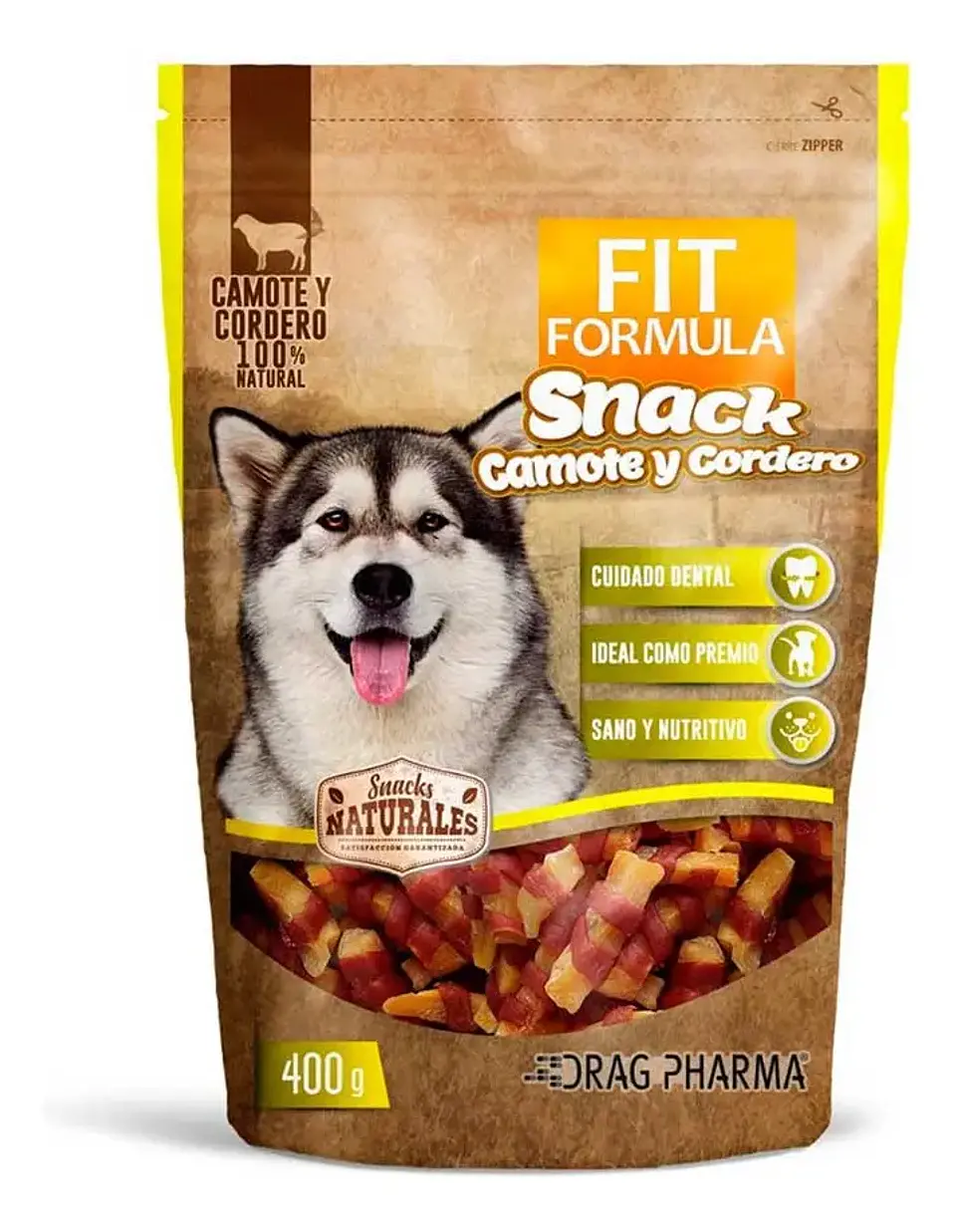 Fit Formula Drag Pharma Snack Camote y Cordero Para Perros 400 g 1