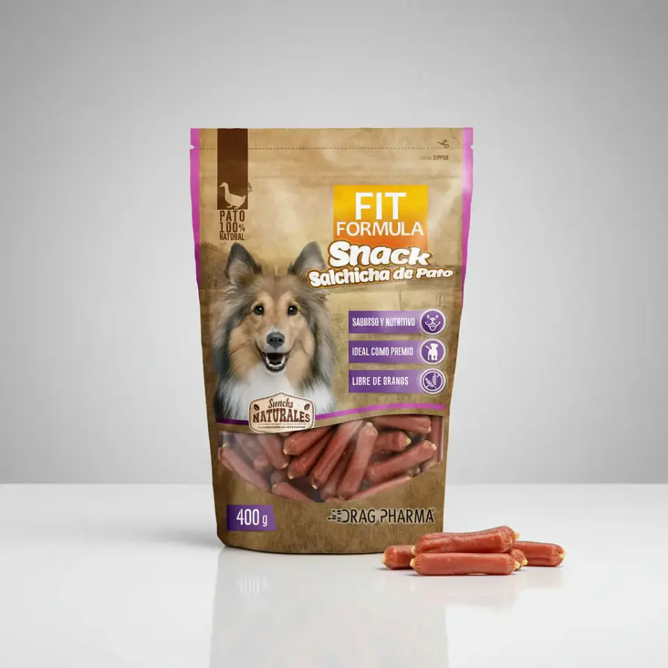 Fit Formula Drag Pharma Suplemento Nutricional Perro Adulto Salchichas de Pato 400 g 3