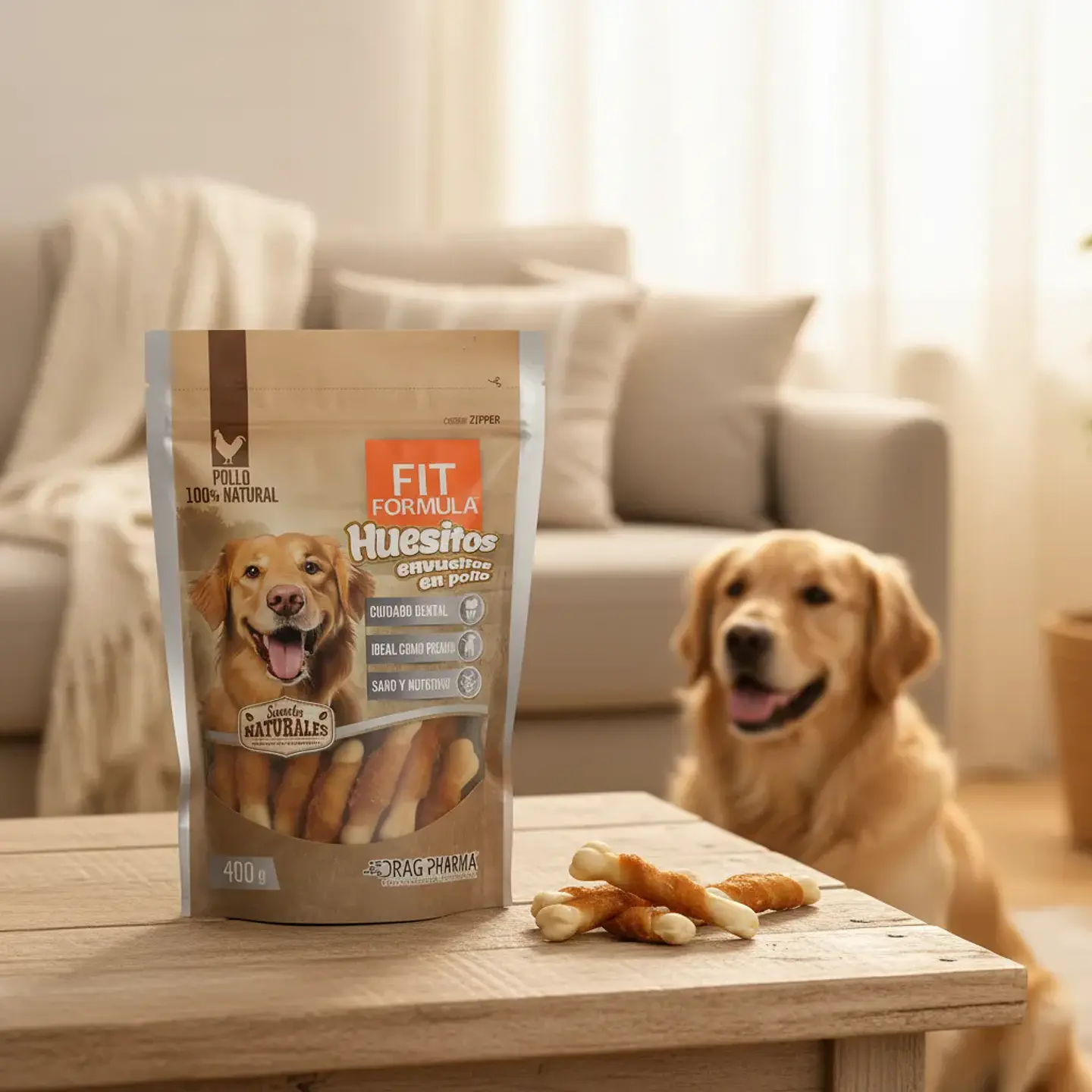 Fit Formula Drag Pharma Snacks Huesitos Envueltos En Pollo Para Perros 400 g 2