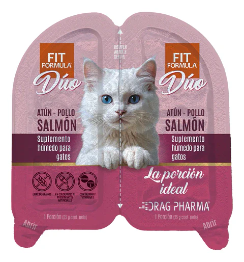 Fit Formula Drag Pharma Para Gatos Duo Atún- Pollo-Salmon 35 Gr X 2 (Pack 3)