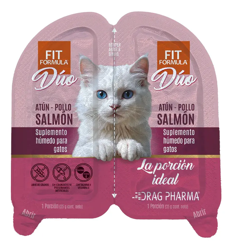 Fit Formula Drag Pharma Para Gatos Duo Atún- Pollo-Salmon 35 Gr X 2 (Pack 3) 1