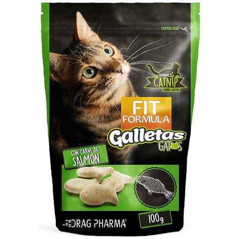 Fit Formula Snack Para Gatos Galletas Sabor Salmon 100g