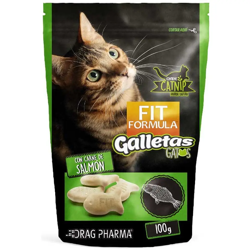 Fit Formula Snack Para Gatos Galletas Sabor Salmon 100g 1