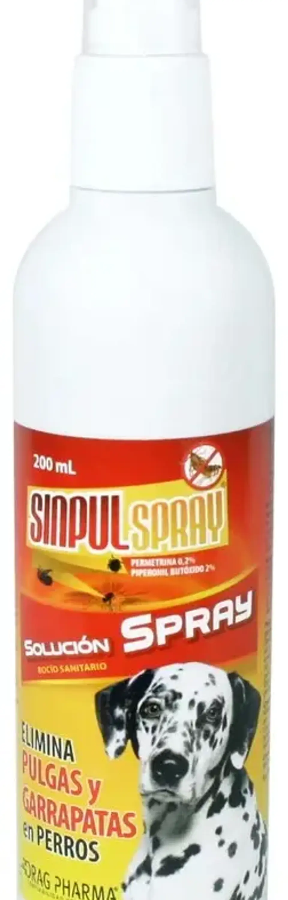 Sinpul Elimina Pulgas Y Garrapatas Spray 200 Ml Blanco 250Gr - Drag Pharma 1