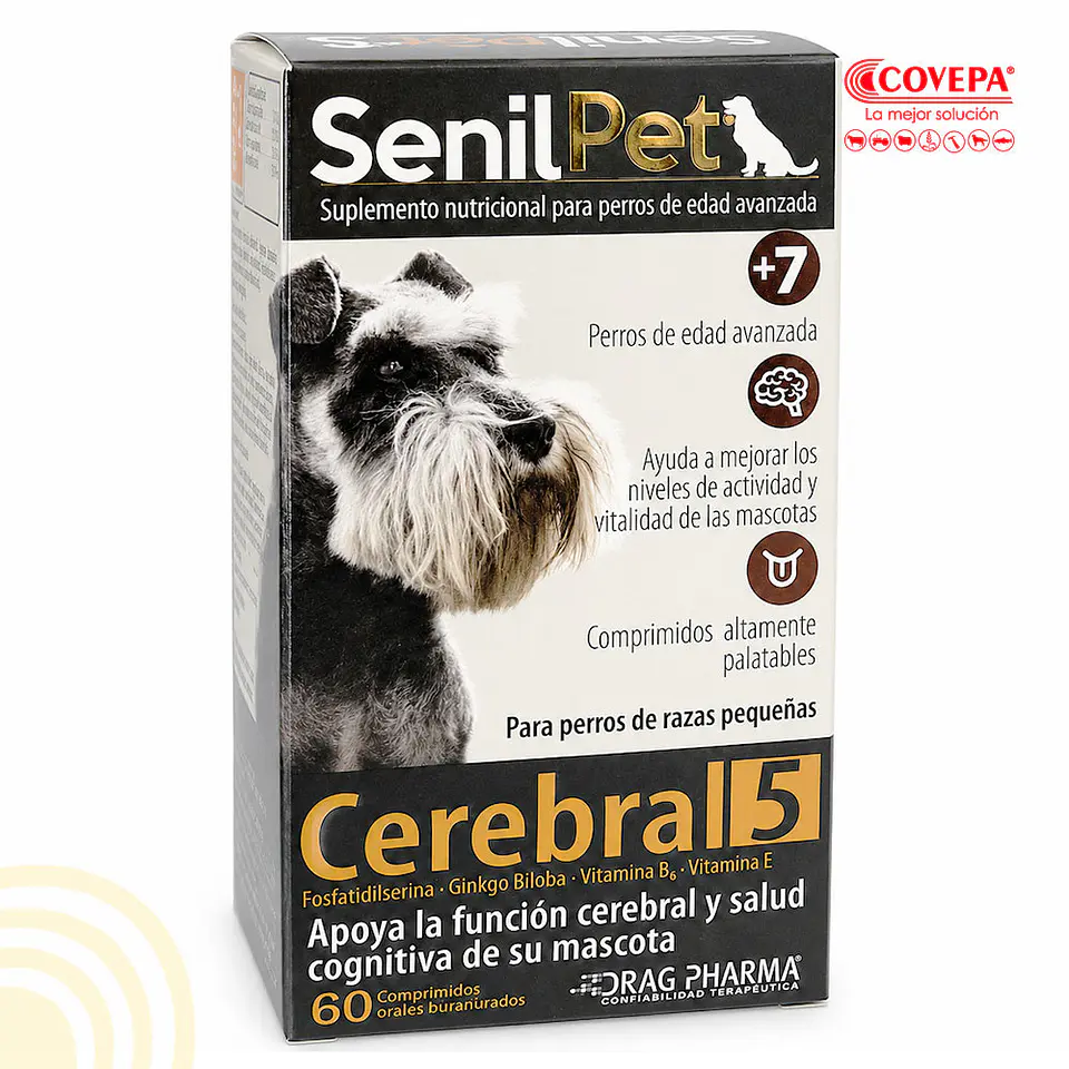 Senilpet 5 Cerebral-perro Razas Pequeñas-60 Comprimidos 250Gr - Drag Pharma 1