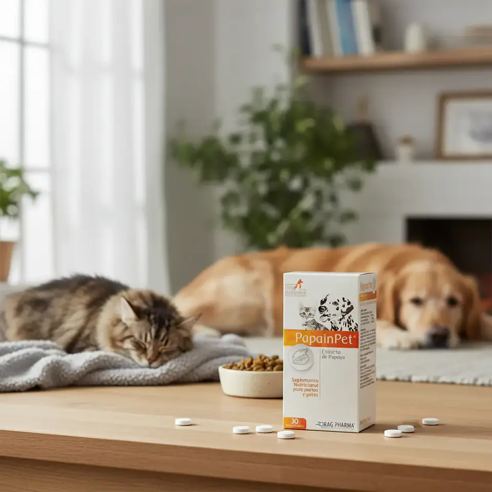 Papainpet Suplemento Perros y Gatos 30 Comprimidos 250Gr - Drag Pharma 2