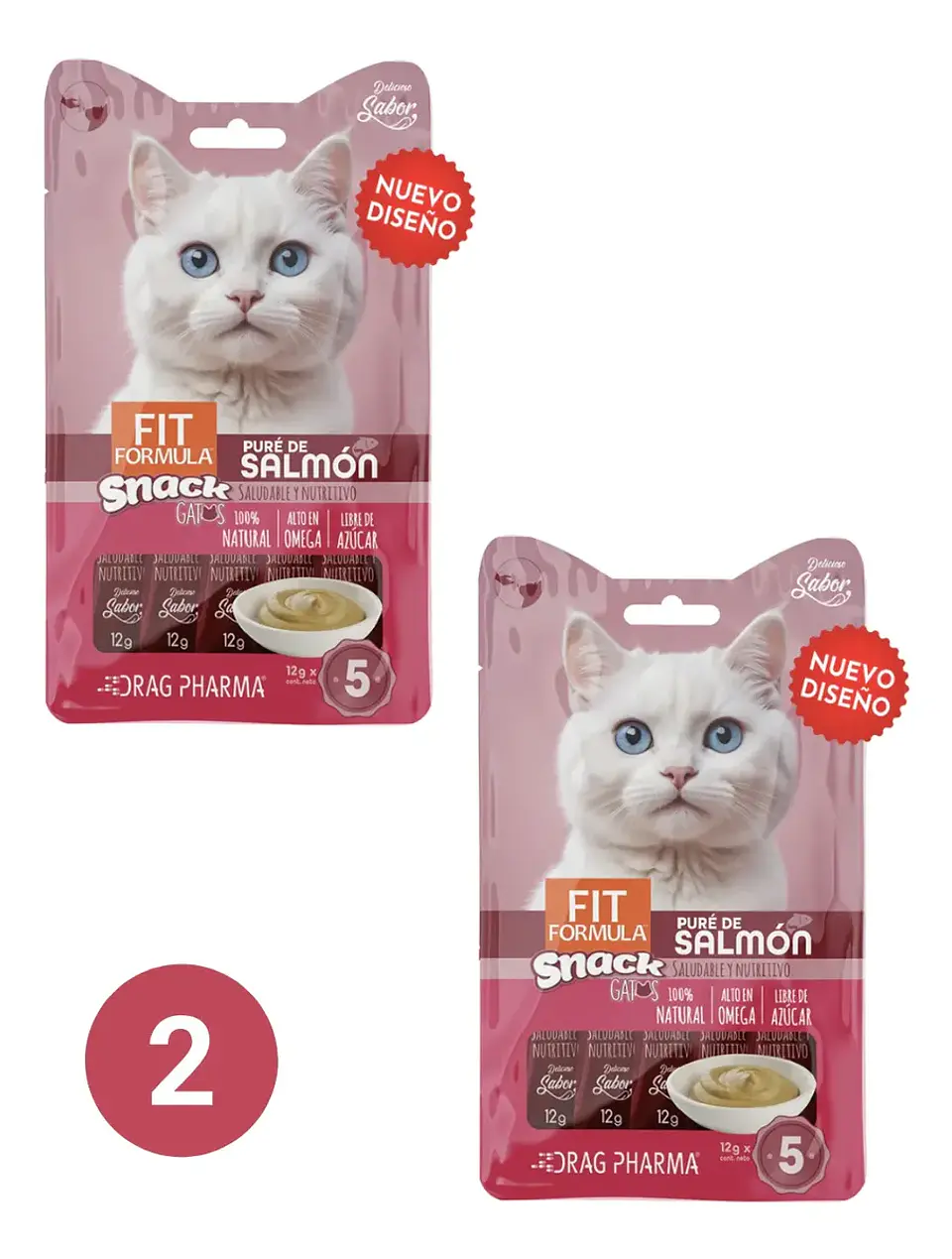 Fit Formula Pack 2 Snack Gato-pure De Salmón- 10 Sachets 190Gr 1