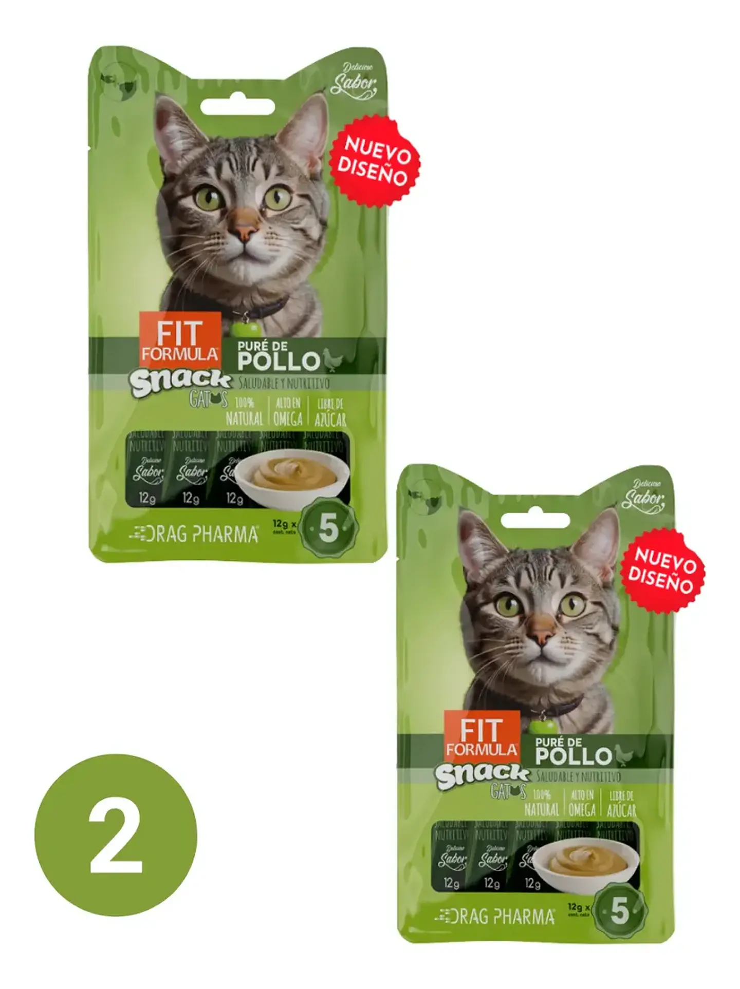 Fit Formula Pack 2 Snack Gato-pure De Pollo- 10 Sachets 60Gr 1