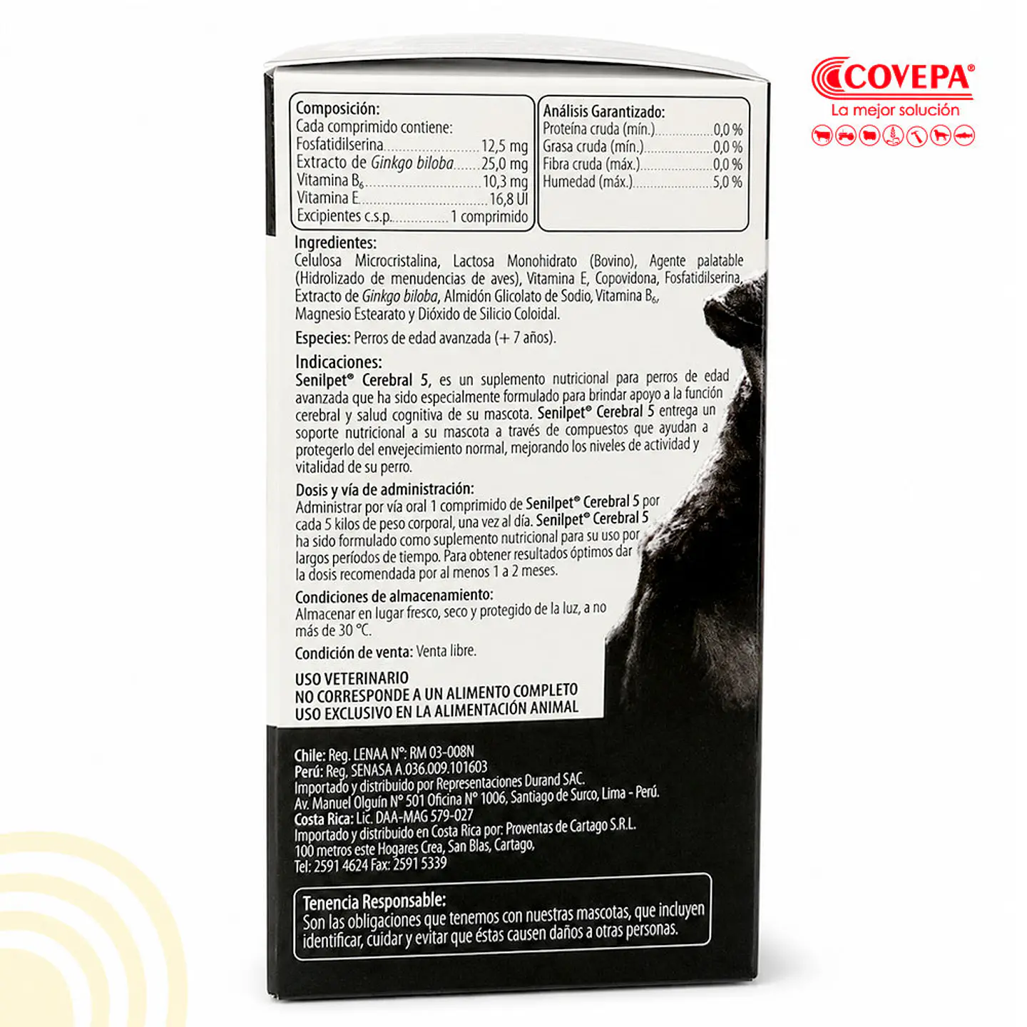 Senilpet 5 Cerebral-perro Razas Pequeñas-60 Comprimidos 250Gr - Drag Pharma 2
