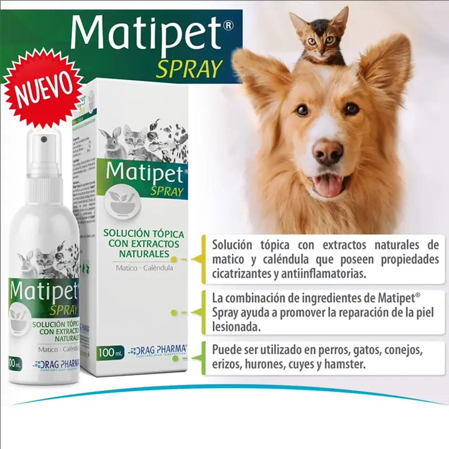 Matipet Spray De Matico Y Calendula-cicatrizante 100 Ml 150Gr - Drag Pharma 3