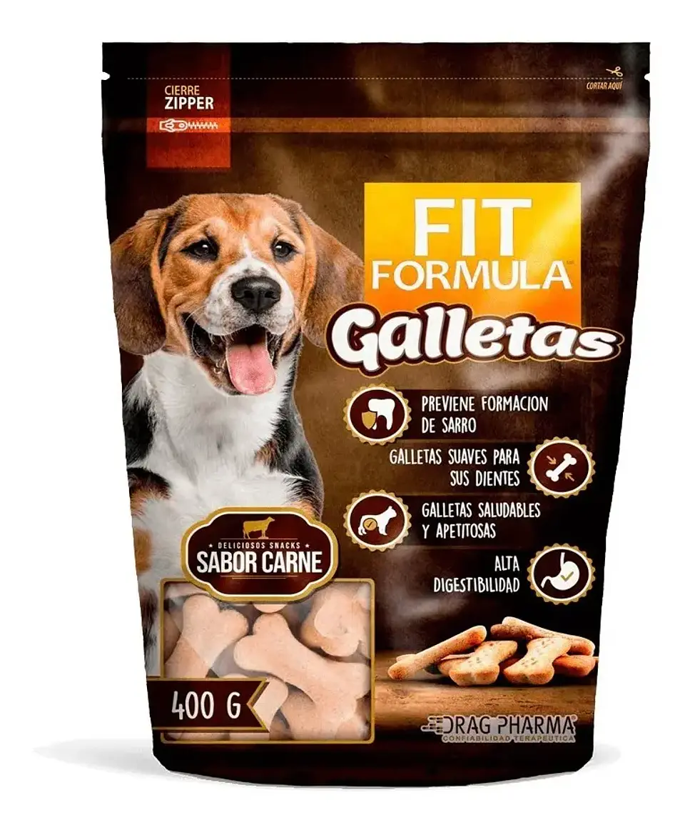 Fit Formula Galletas Golosina Comida Snack Carne Fit Perro Mascota 400gr 1