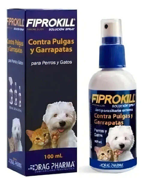 Fiprokill Spray 100ml Perro Gato-antiparasitario Externo - Drag Pharma