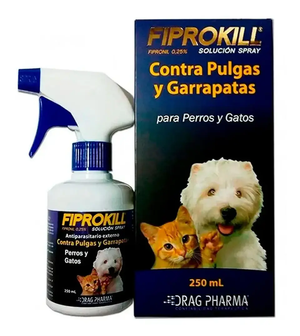 Fiprokill Spray 250ml Perro Gato-antiparasitario Externo - Drag Pharma 2