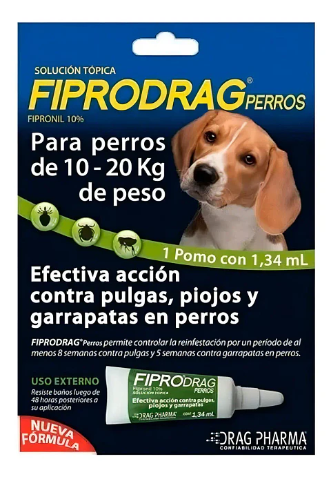 Fiprodrag Antiparasitario Externo Perro-de10-20 Kg-1.34 Ml - Drag Pharma