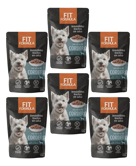 Fit Formula Pack 6 Pouch Perro-sabor Cordero-510 Gr-85 G C/u