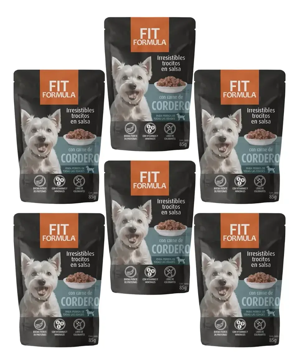 Fit Formula Pack 6 Pouch Perro-sabor Cordero-510 Gr-85 G C/u 1