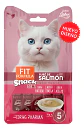 Fit Formula 5 Sachets-snack Gato-pure Salmón-12 Gr C/u - Miniatura 2
