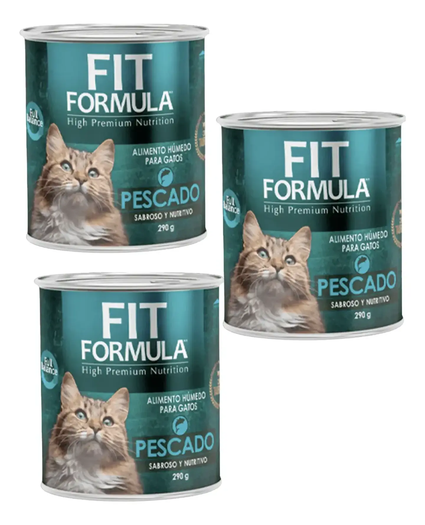 Fit Formula 3 Latas Gato-sabor Pescado-290 Gr C/u 1