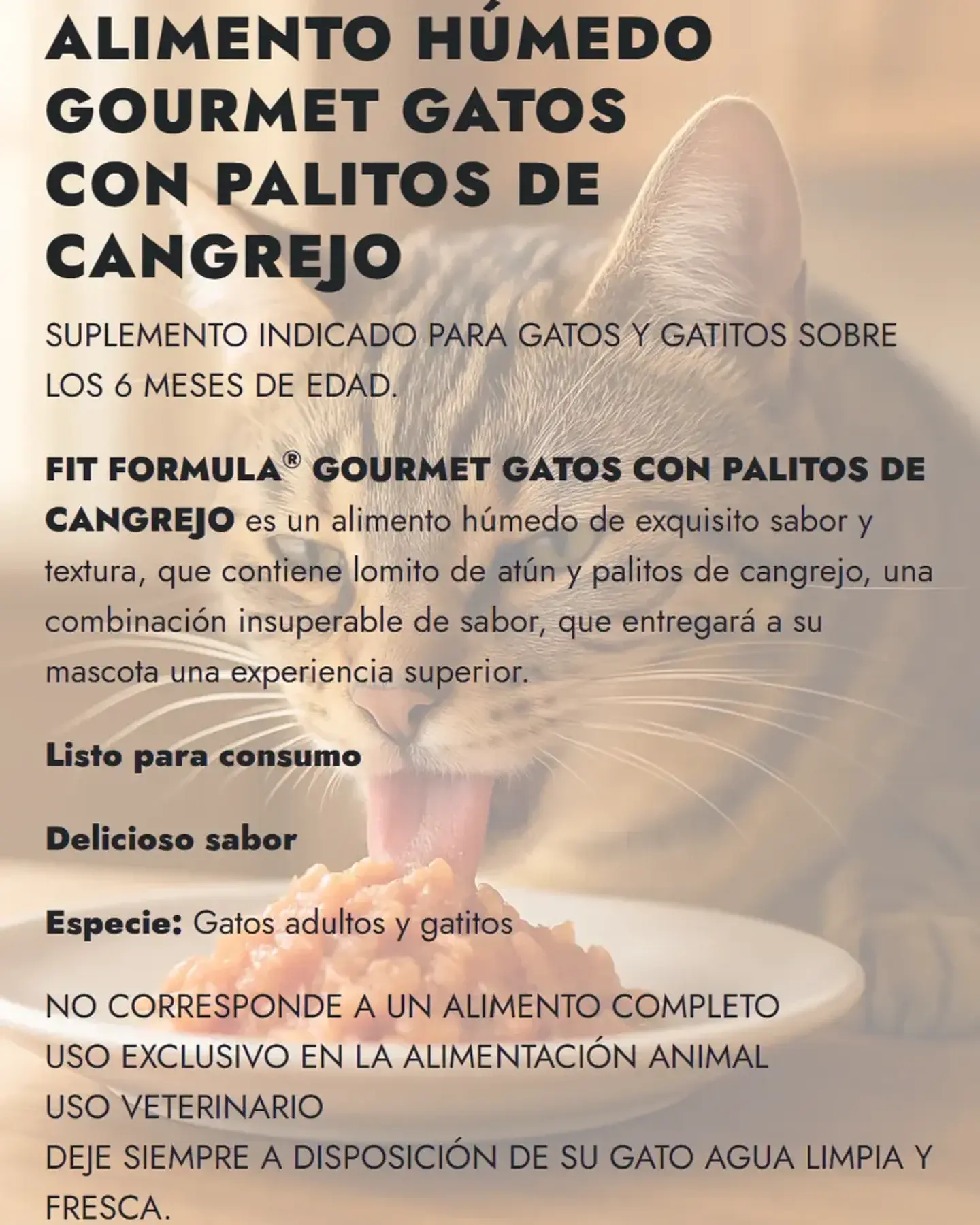 Drag Pharma 3 Latas Gourmet Gato-sabor Atun Cangrejo-80gr C/u-fit Formul 2