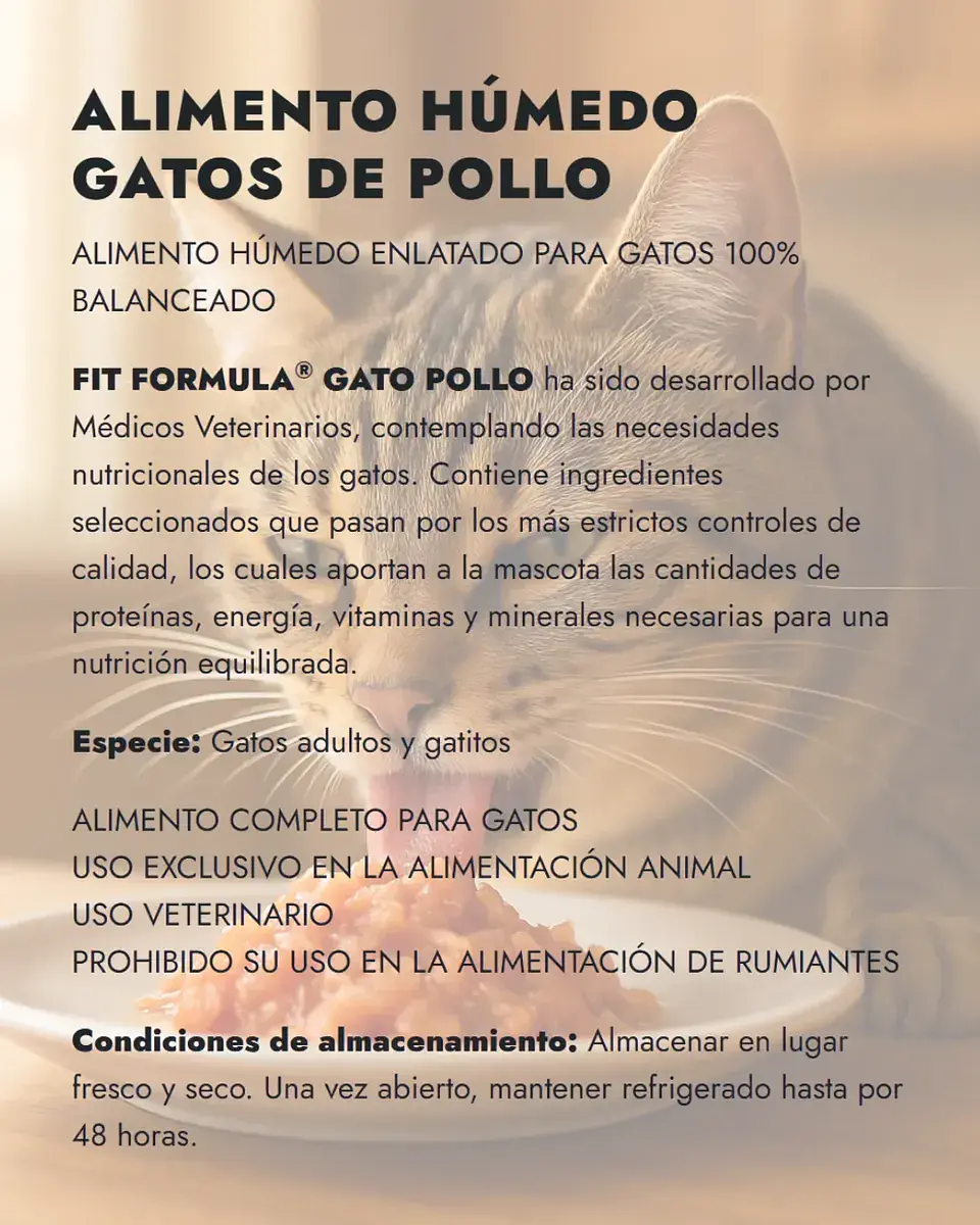 Fit Formula 3 Latas Gato-sabor Pollo-290 Gr C/u 2