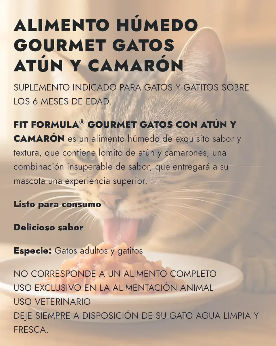 Fit Formula 3 Latas Gourmet Gato-sabor Atun Camaron-80gr C/u 2