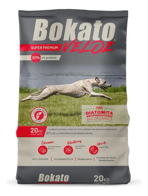 Bokato Alimento Seco Veloz Super Premium Para Perro 20 kg Sabor Carne