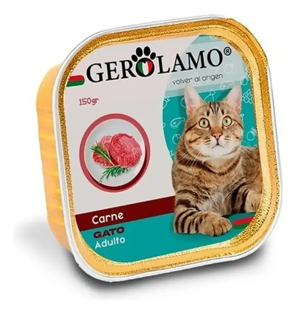 Gerolamo Comida Húmeda Gato Adulto Sabor Carne Lata 300g 1