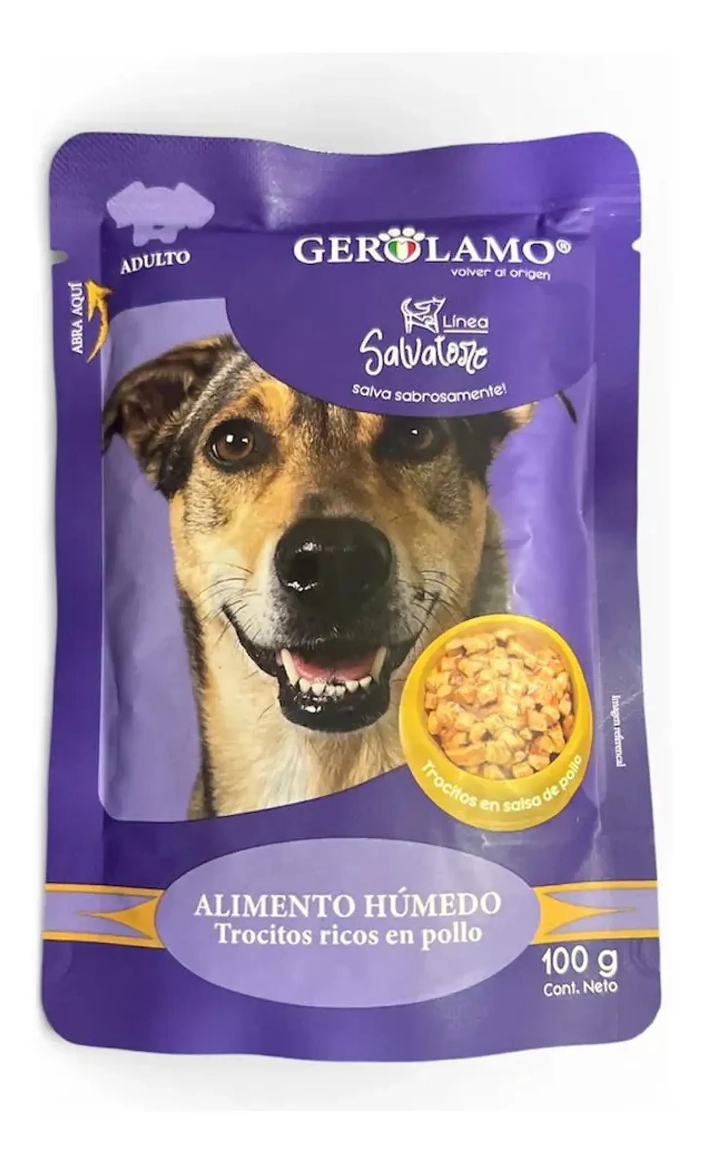 Gerolamo Alimento Húmedo Perro Adulto Trozos De Pollo 100gr 1