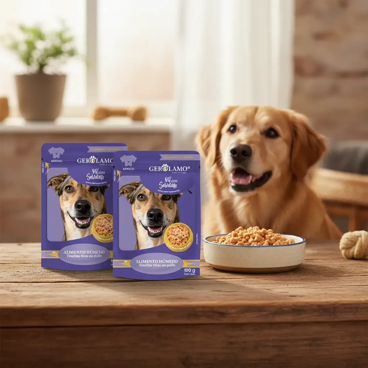 Gerolamo 3 Pack-pouch Perro-trocitos De Pollo-100 Gr 4