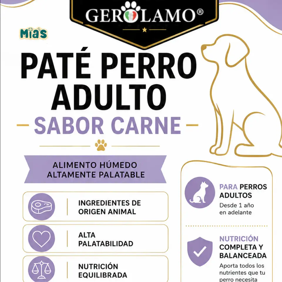 Gerolamo 3 Pack-alimento Pate Carne-perro Adulto-300 Gr C/u 3