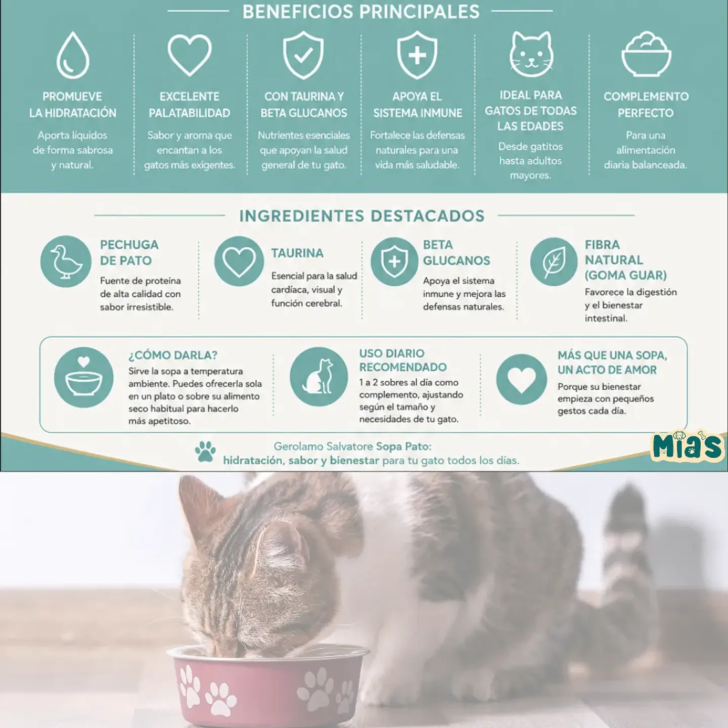 Gerolamo Pack 3-alimento Humedo Gato-pouch Salmon Pollo Pato-100g C/u 3