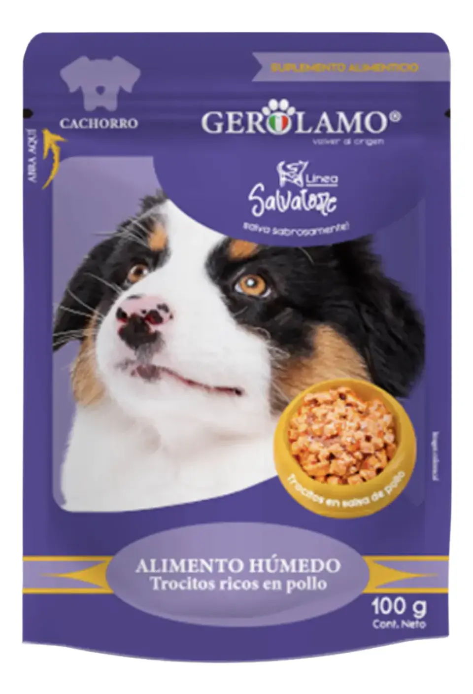 Gerolamo 3 Pack-pouch Perro Cachorro-trocitos De Pollo-100gr C/u 2