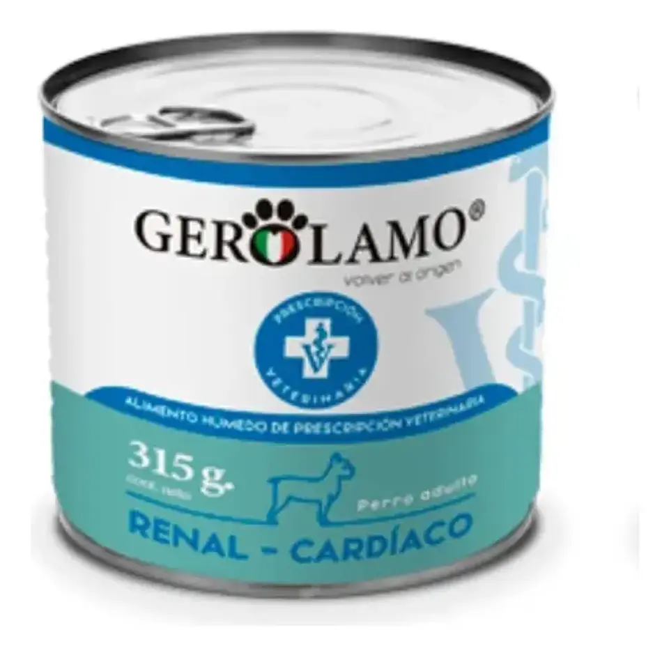 Gerolamo Comida Húmeda Perro Adulto Enfermedad Renal Cardíaca 315g Lata 1