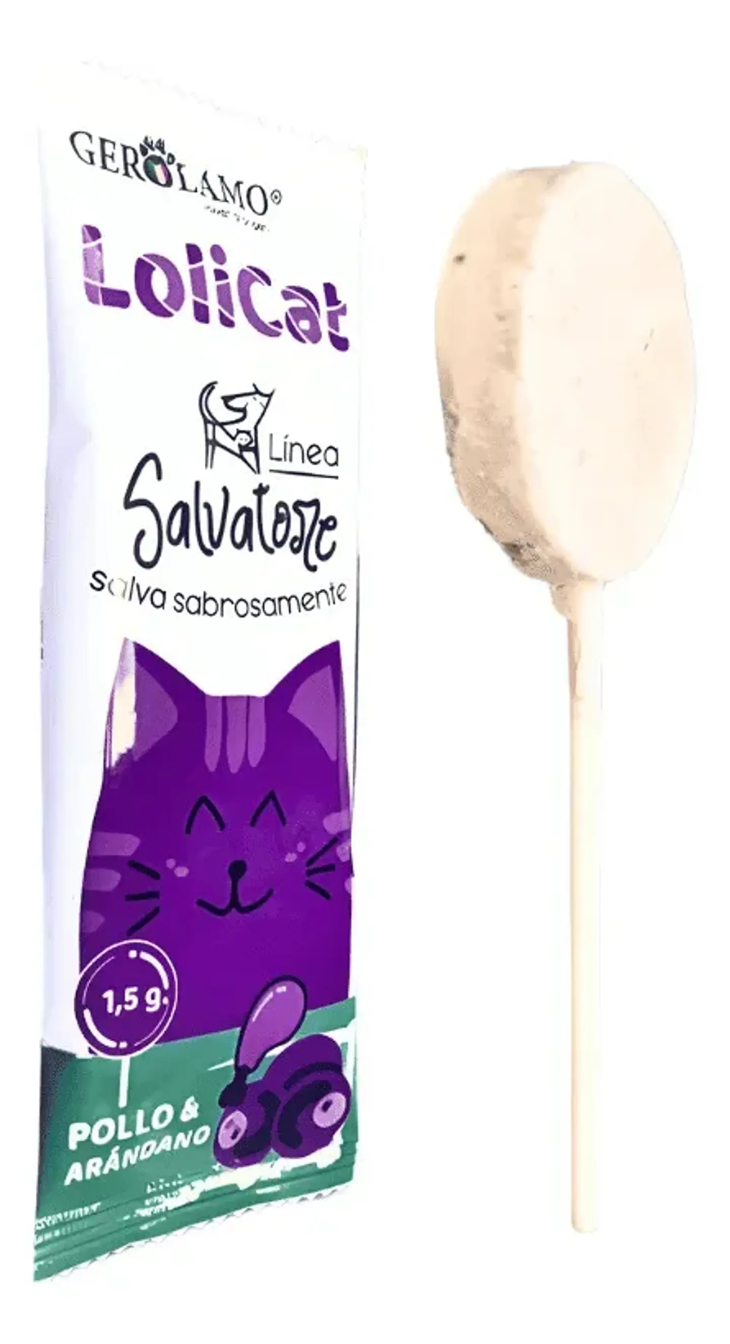 Gerolamo Paleta Lolicat Para Gatos Pollo Con Arandanos 1.5gr 4