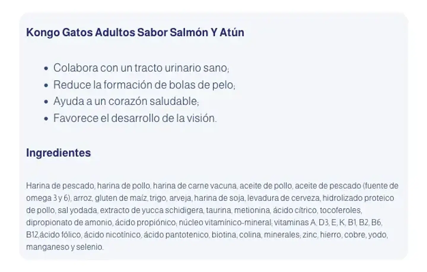 Kongo Alimento Gato Adulto 8kg Sabor Salmon Y Atun 2